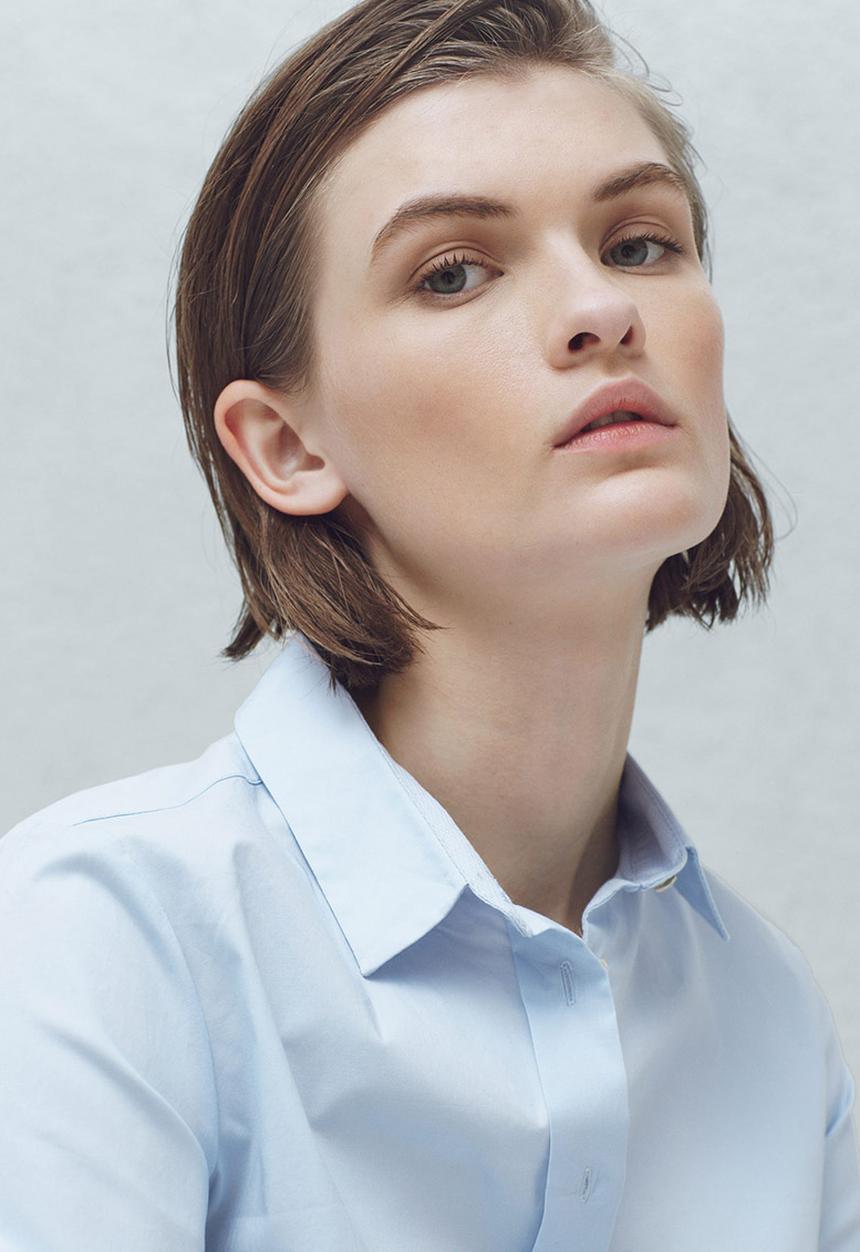 MANGO - Cotton Shirt Pale Blue