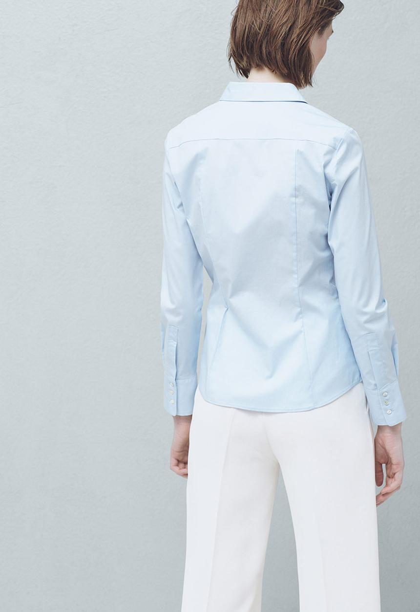 MANGO - Cotton Shirt Pale Blue