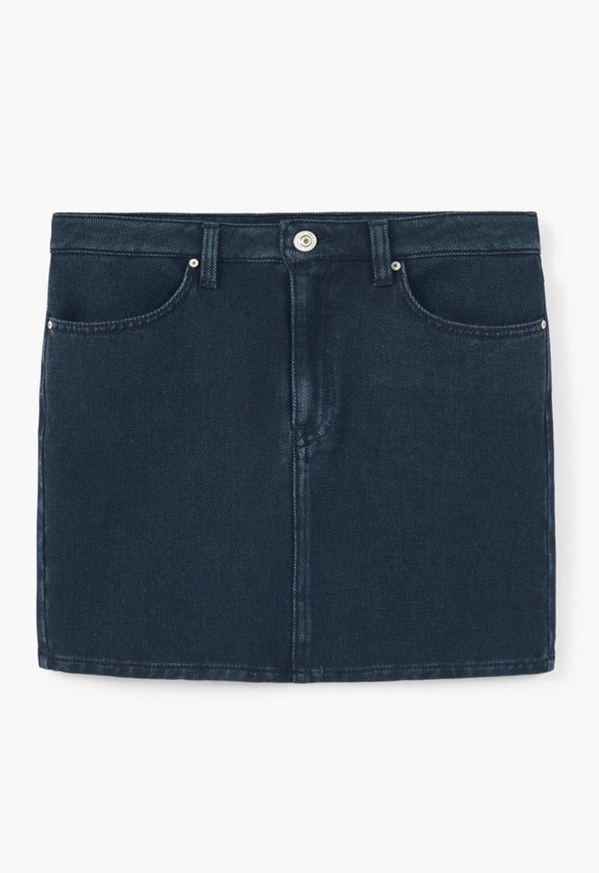 MANGO - Dark Denim Mini Skirt Dark Blue