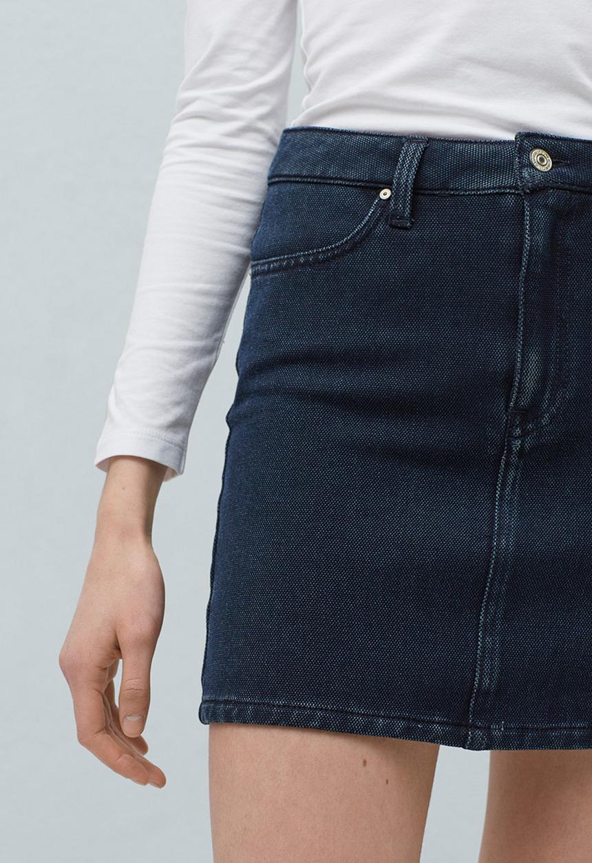 MANGO - Dark Denim Mini Skirt Dark Blue