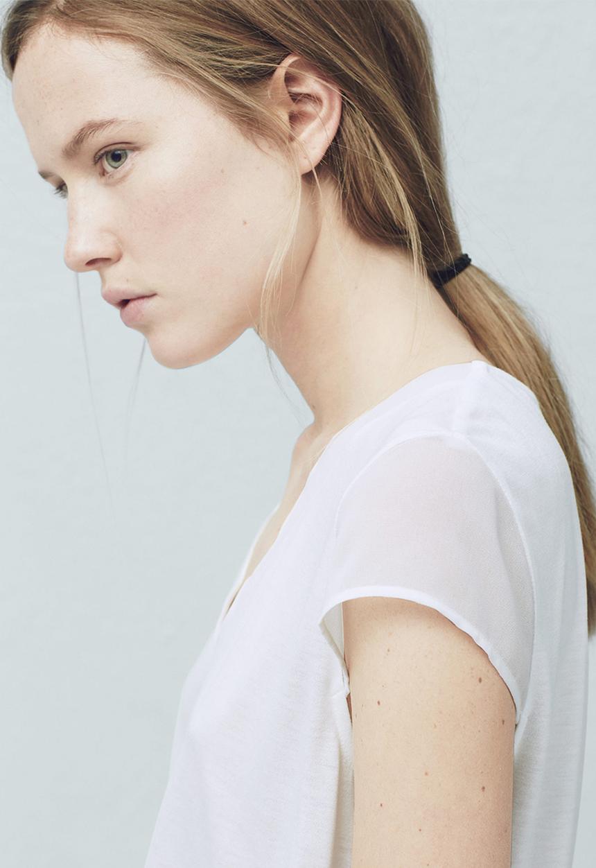 MANGO - Soft Panel T-shirt Milk