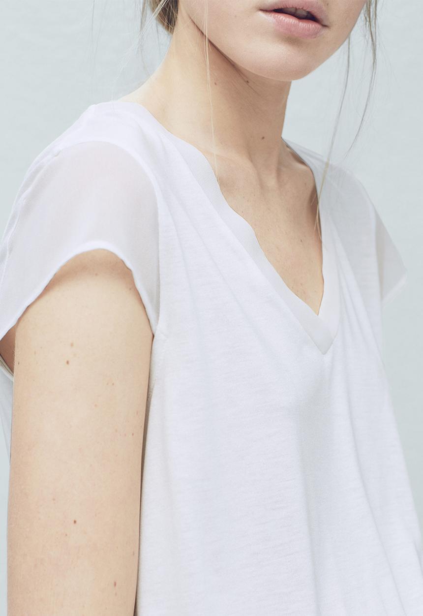 MANGO - Soft Panel T-shirt Milk