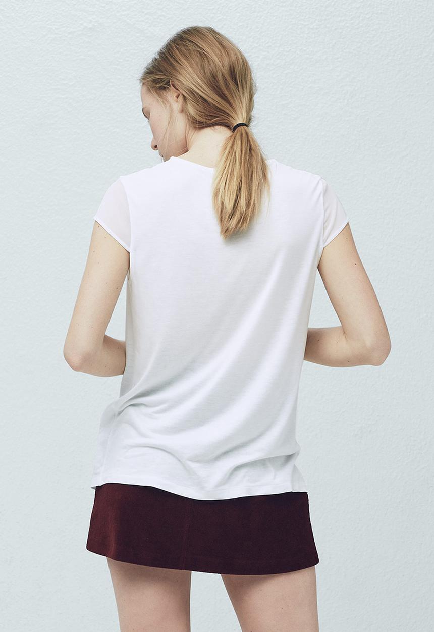 MANGO - Soft Panel T-shirt Milk