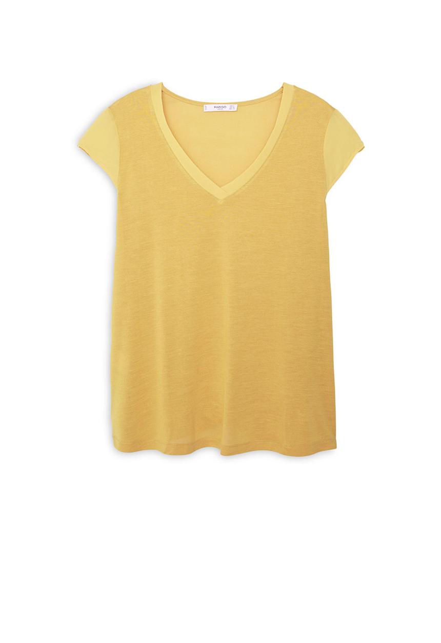 MANGO - Soft Panel T-shirt Yellow