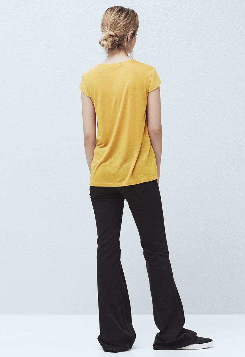 MANGO - Soft Panel T-shirt Yellow