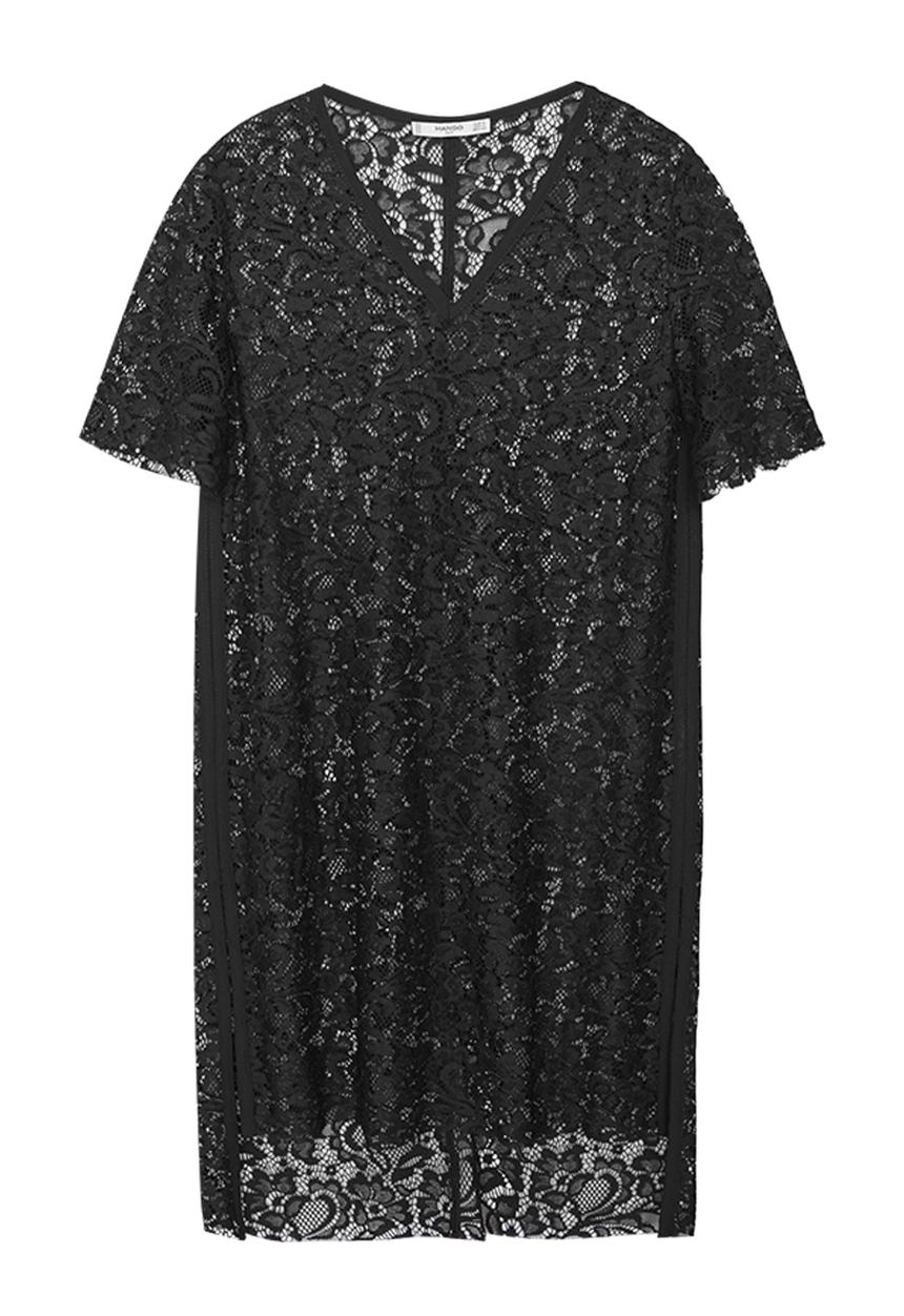 MANGO - Lace Blouse Black