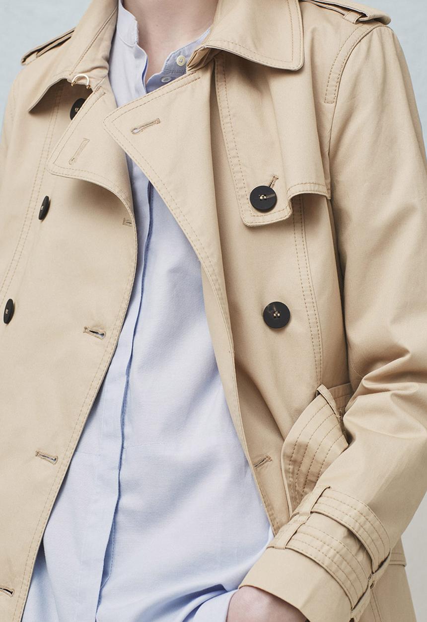 MANGO - Double Breasted Trench Coat - Beige