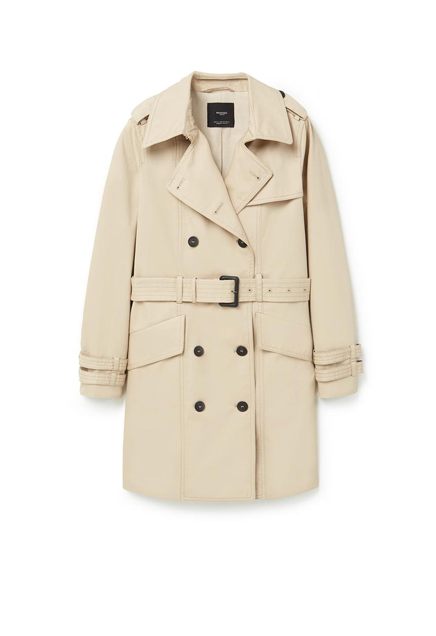 MANGO - Double Breasted Trench Coat - Beige