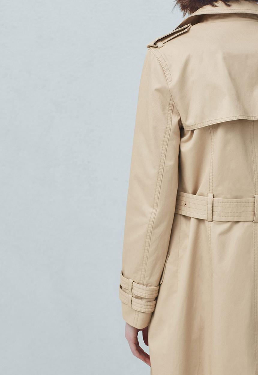 MANGO - Double Breasted Trench Coat - Beige