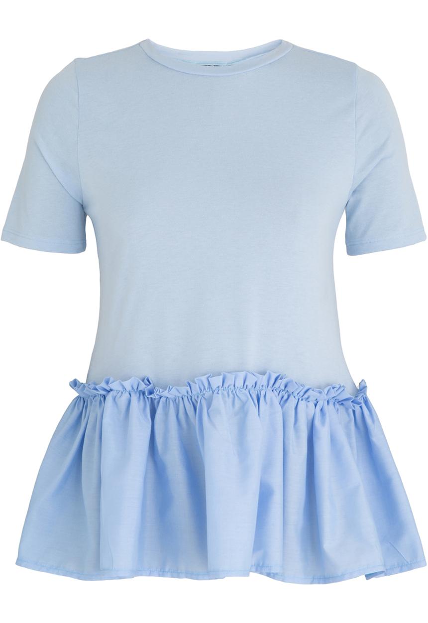 STYLE REPUBLIC - Frill Hem T-shirt Pale Blue