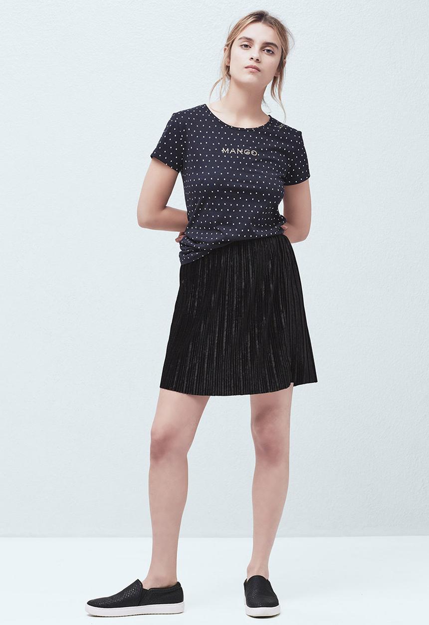 MANGO - Logo Cotton T-shirt Navy