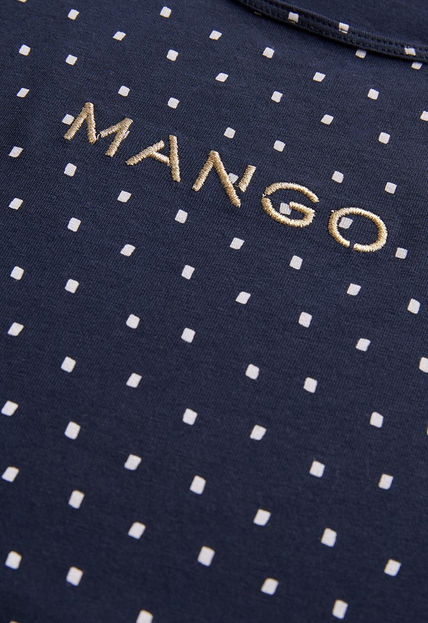 MANGO - Logo Cotton T-shirt Navy