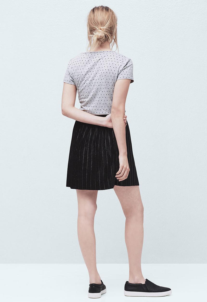 MANGO - Logo Cotton T-shirt Mid Grey
