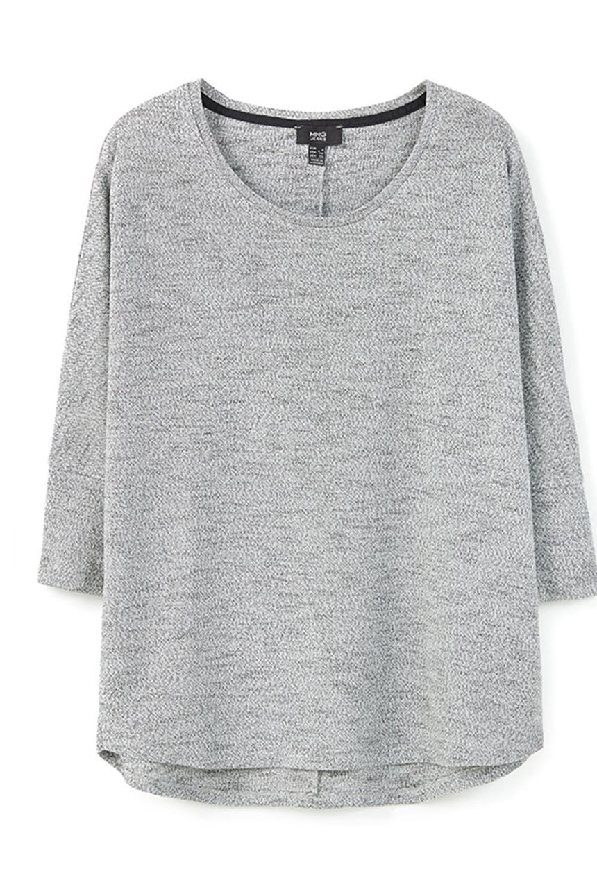 MANGO - Flecked T-shirt Pale Grey