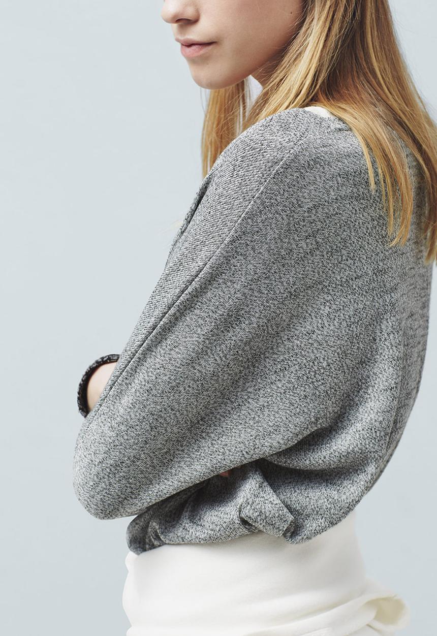 MANGO - Flecked T-shirt Pale Grey