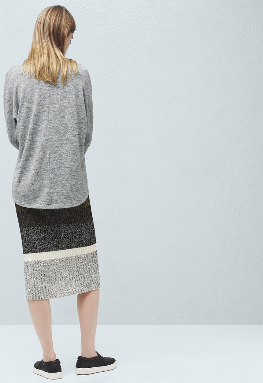 MANGO - Flecked T-shirt Pale Grey