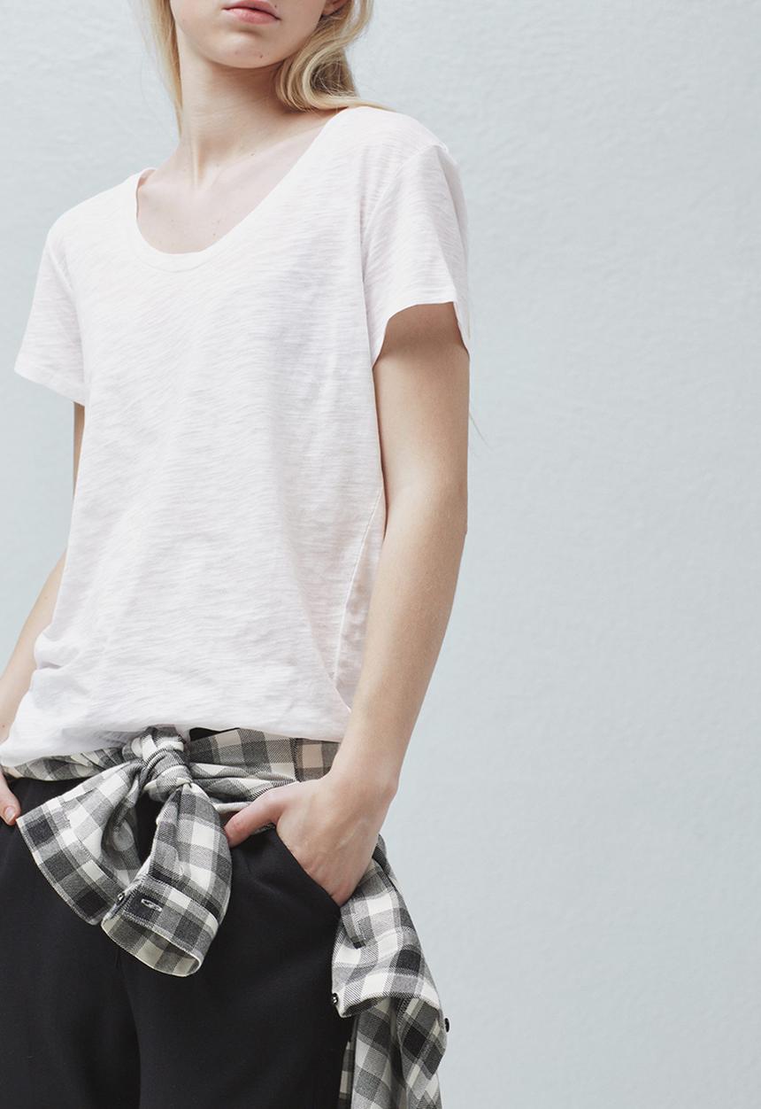 MANGO - Flecked T-shirt White