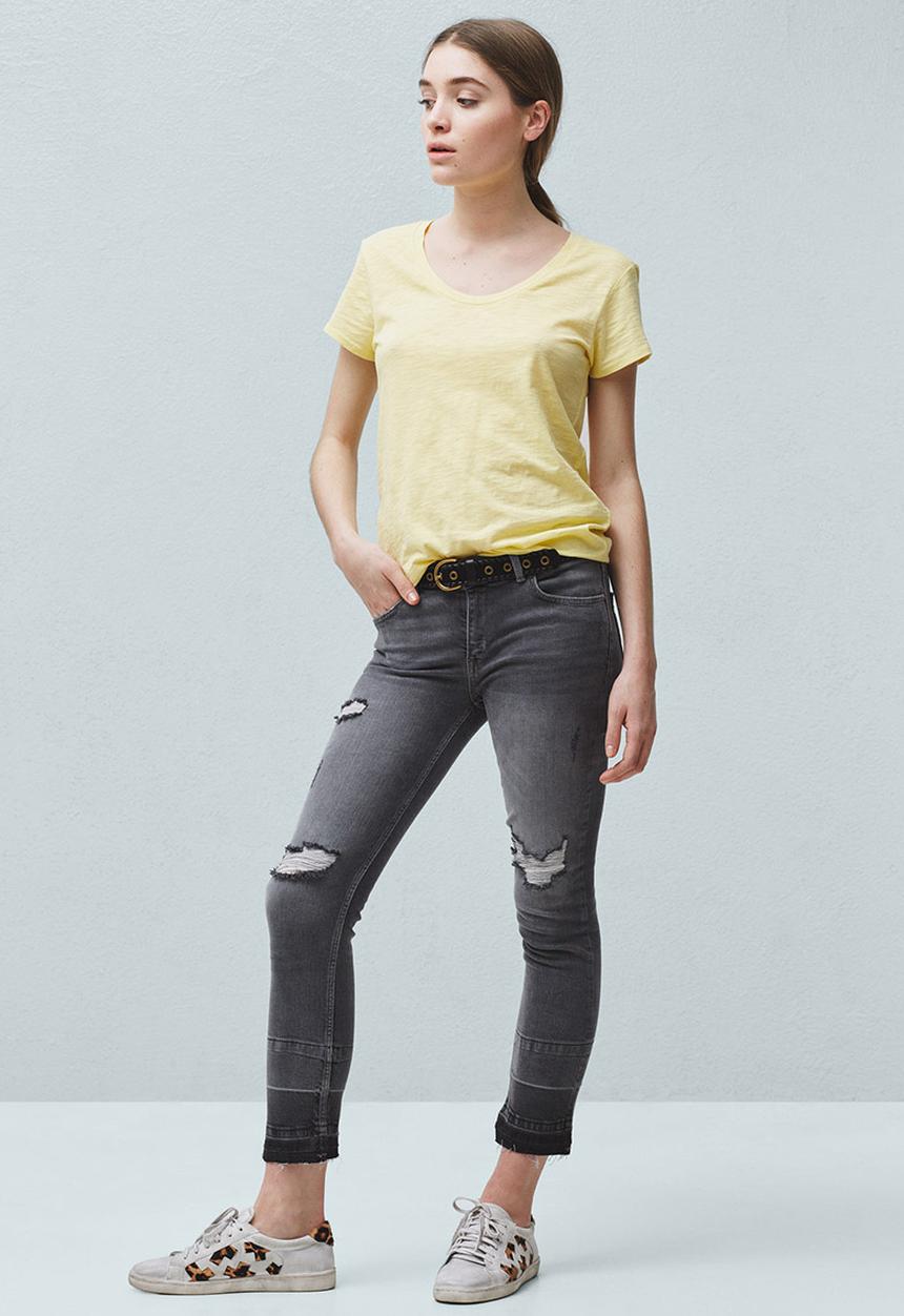MANGO - Flecked T-shirt Yellow