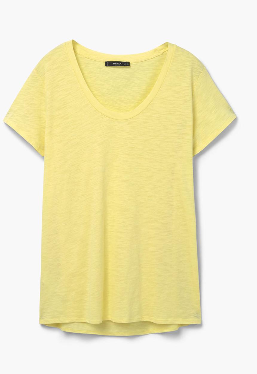 MANGO - Flecked T-shirt Yellow