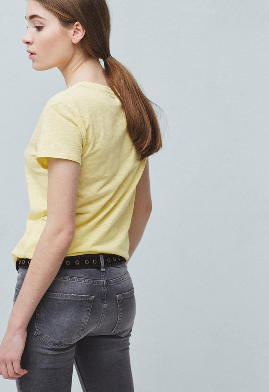 MANGO - Flecked T-shirt Yellow