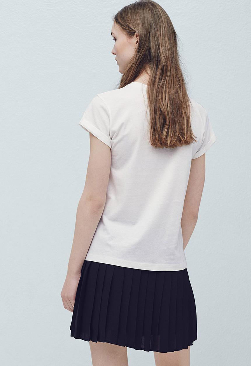 MANGO - Printed T-shirt Milk
