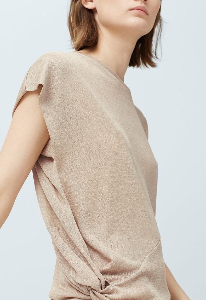MANGO - Lightweight Knit T-shirt Stone