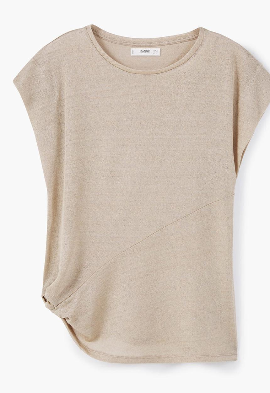 MANGO - Lightweight Knit T-shirt Stone