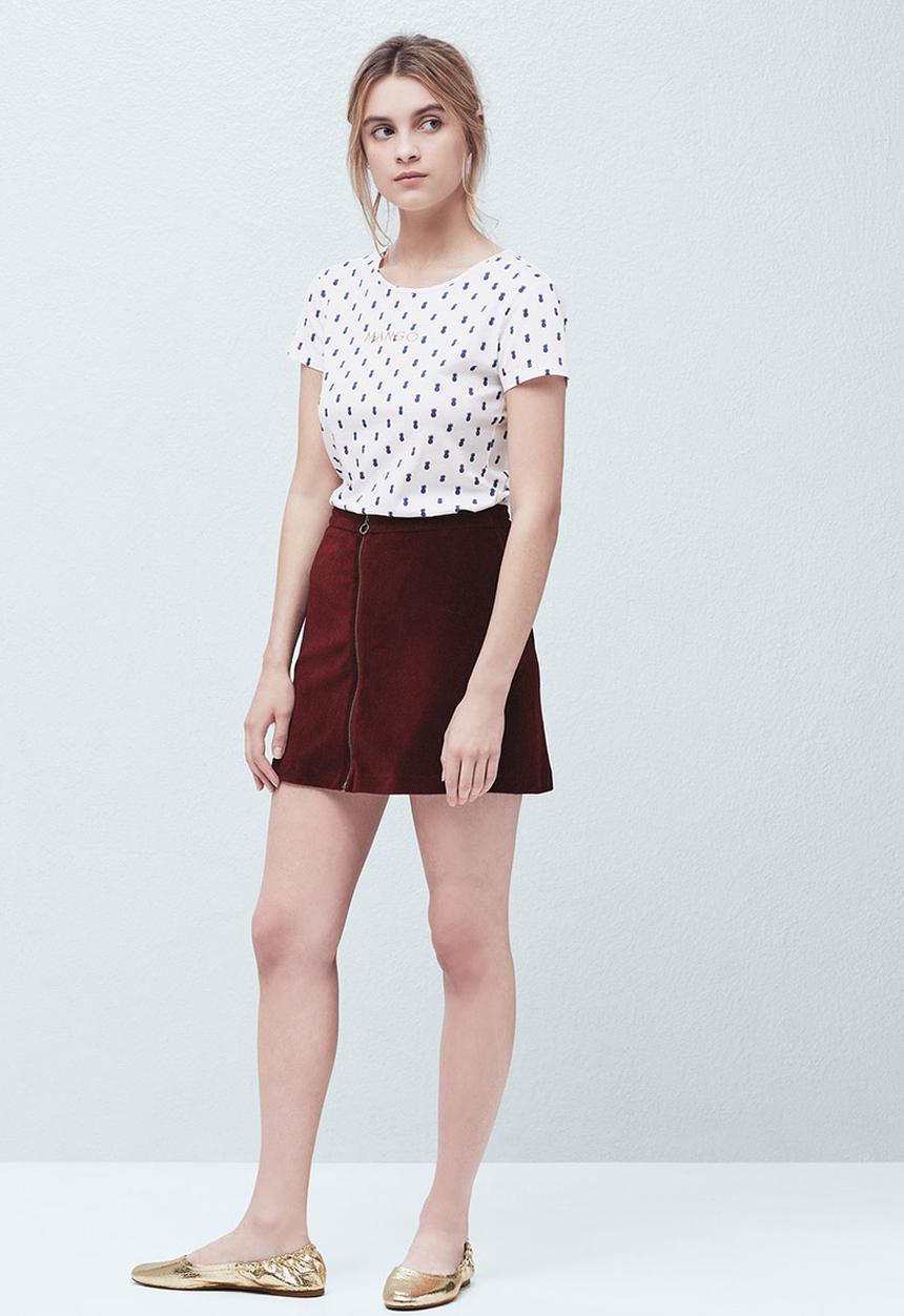 MANGO - Logo Cotton T-shirt Milk