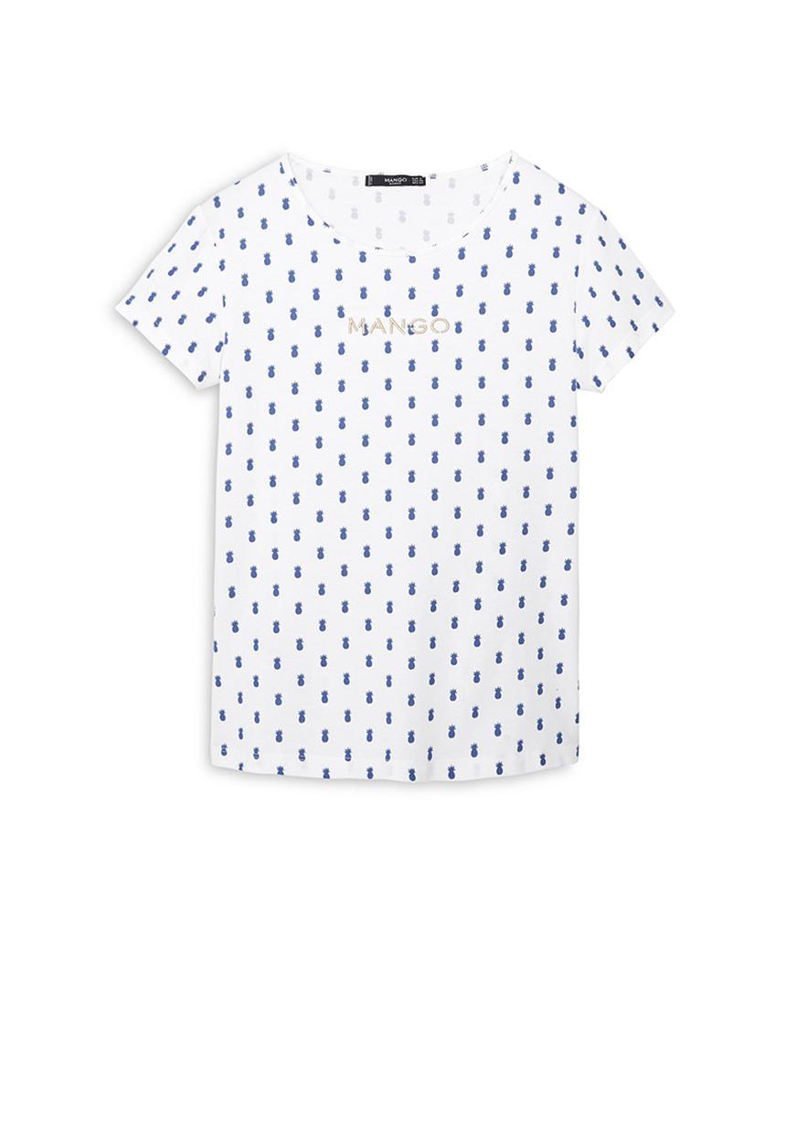 MANGO - Logo Cotton T-shirt Milk