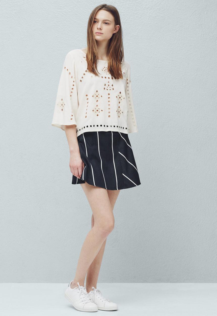 MANGO - Ladder Lace Top Cream