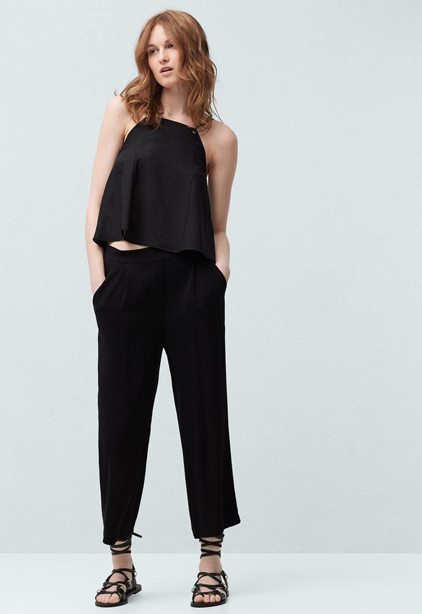 MANGO - Halter-neck Flare Top Black