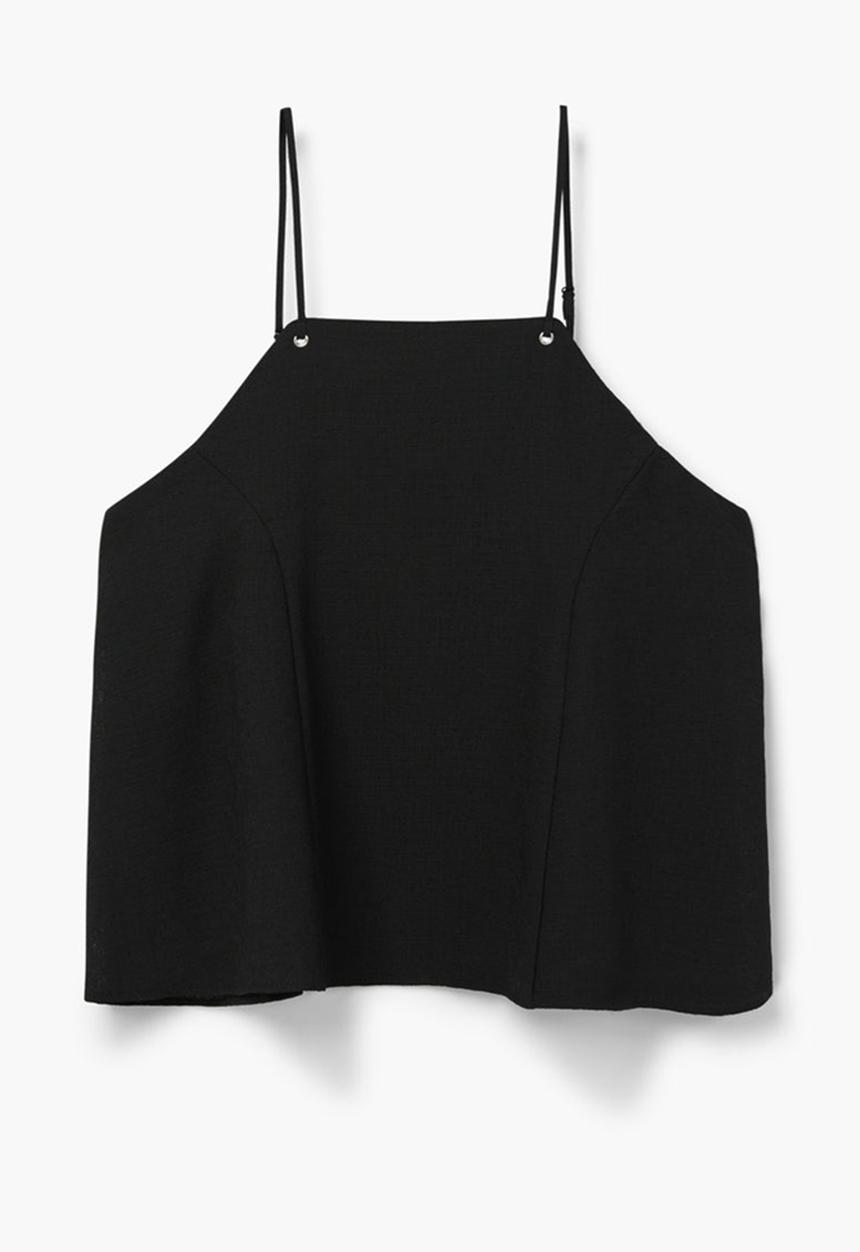 MANGO - Halter-neck Flare Top Black