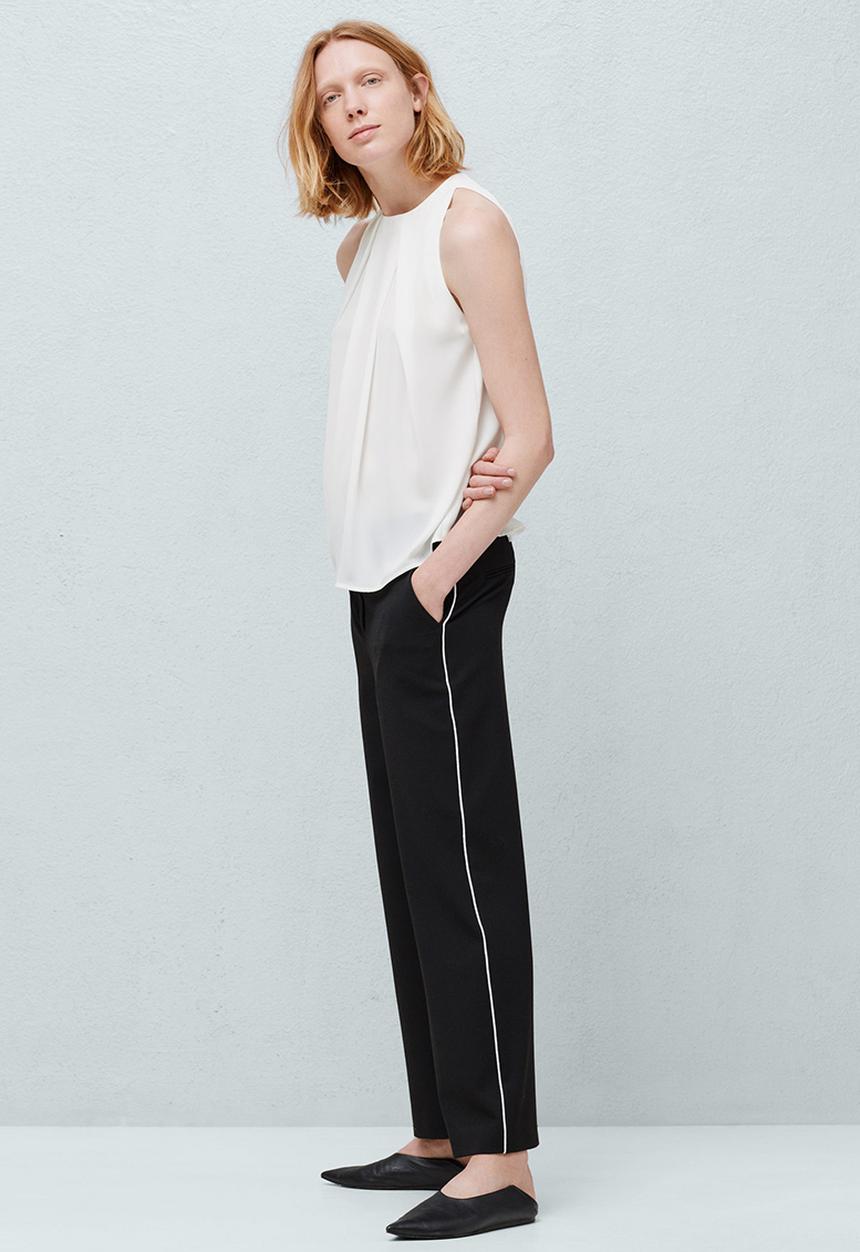 MANGO - Pleat Detail Blouse Milk