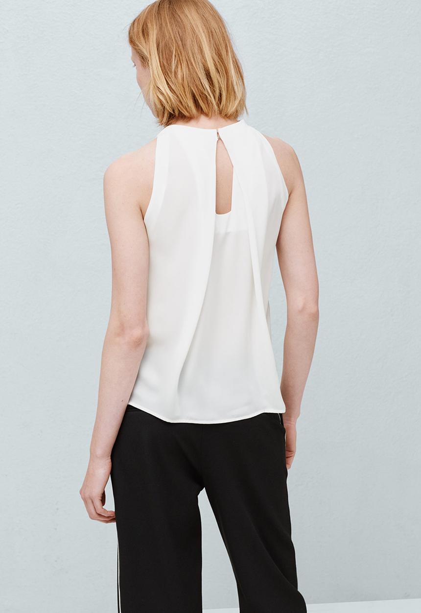 MANGO - Pleat Detail Blouse Milk