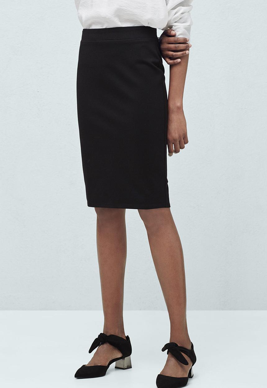 MANGO - Mesh Pencil Skirt Black