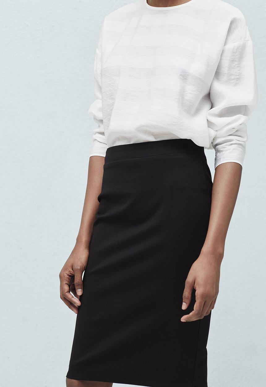 MANGO - Mesh Pencil Skirt Black
