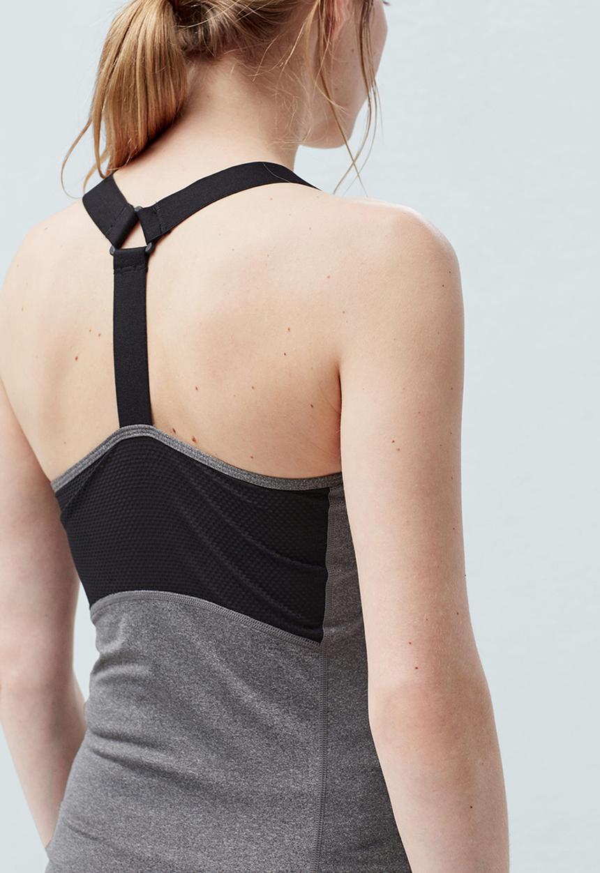 MANGO - Technical Racerback Tank Top Mid Grey