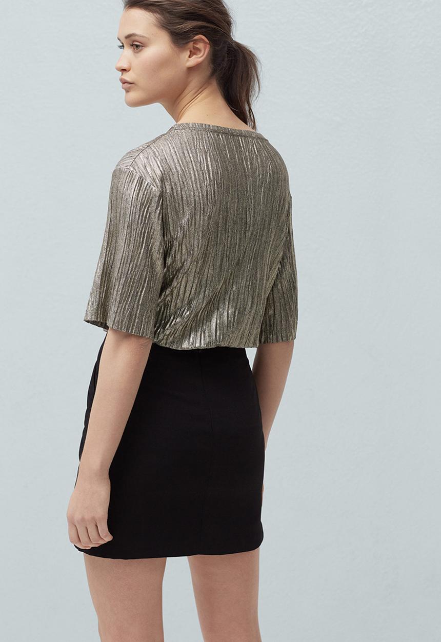 MANGO - Drape Front Wrap Skirt Black