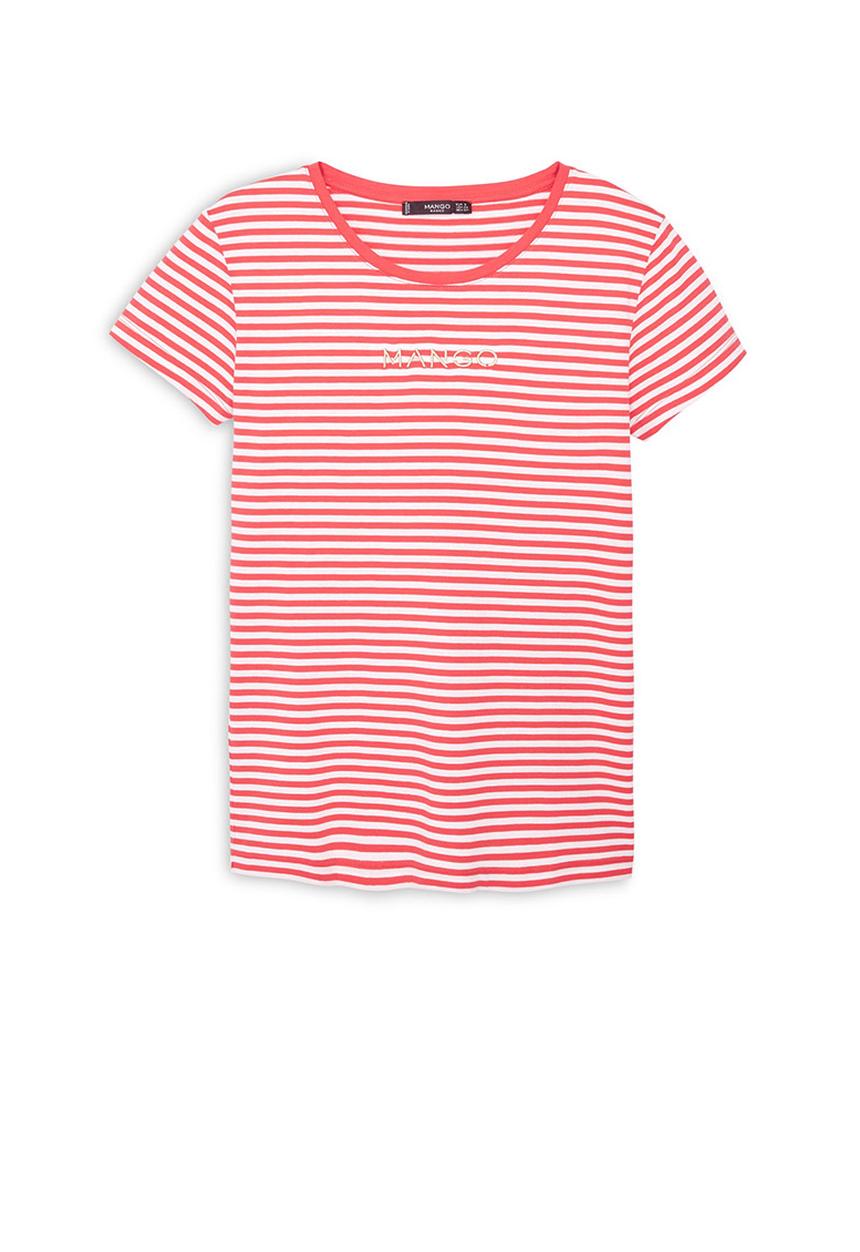 MANGO - Striped Logo T-shirt Multi-colour