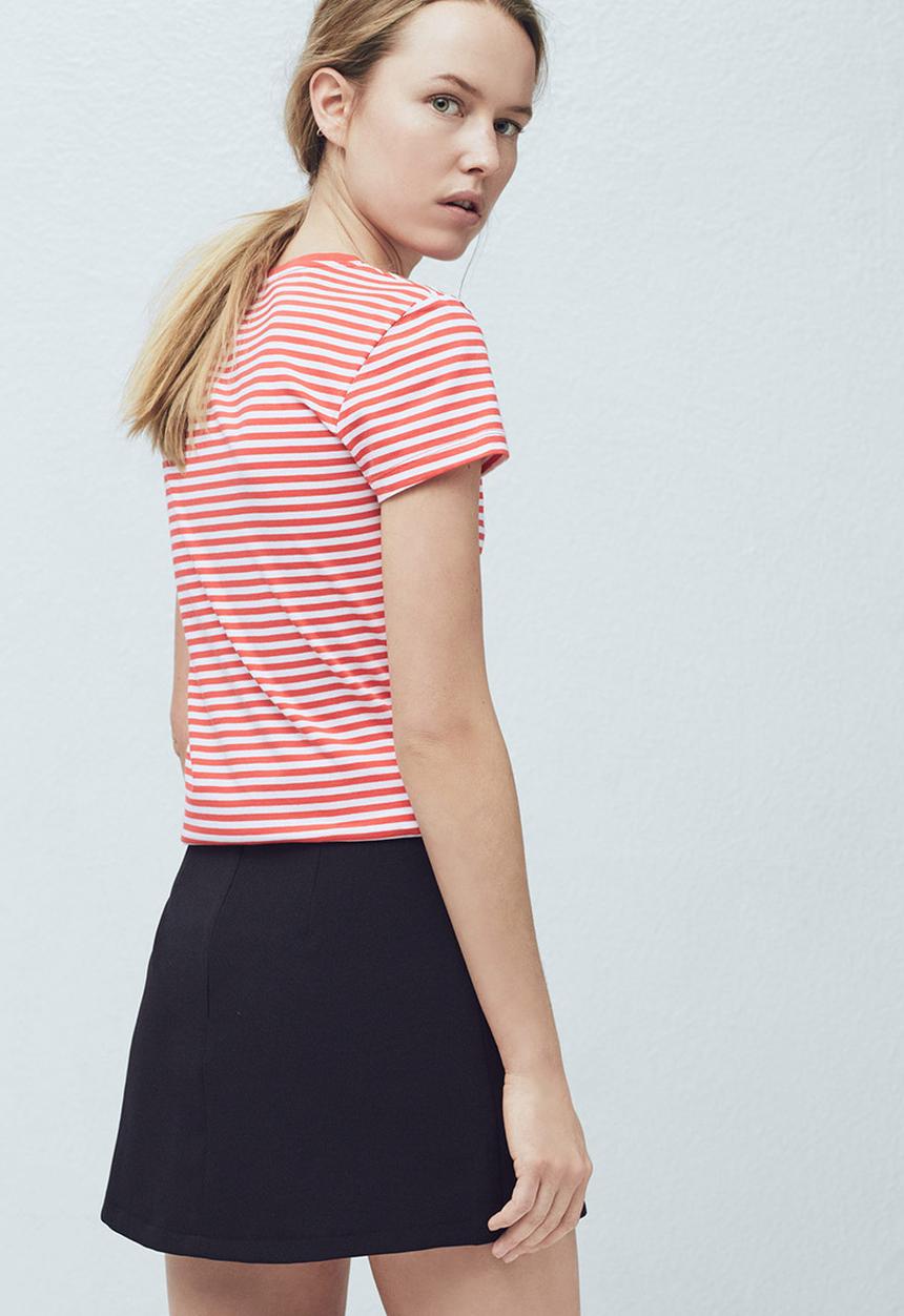 MANGO - Striped Logo T-shirt Multi-colour