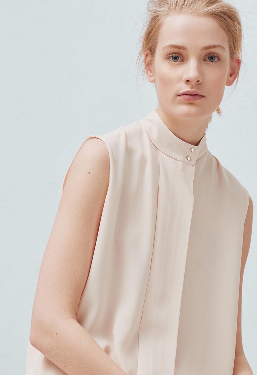 MANGO - Sleeveless Blouse Pale Pink