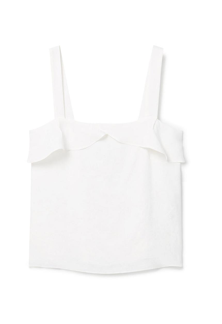 MANGO - Ruffled Camisole White