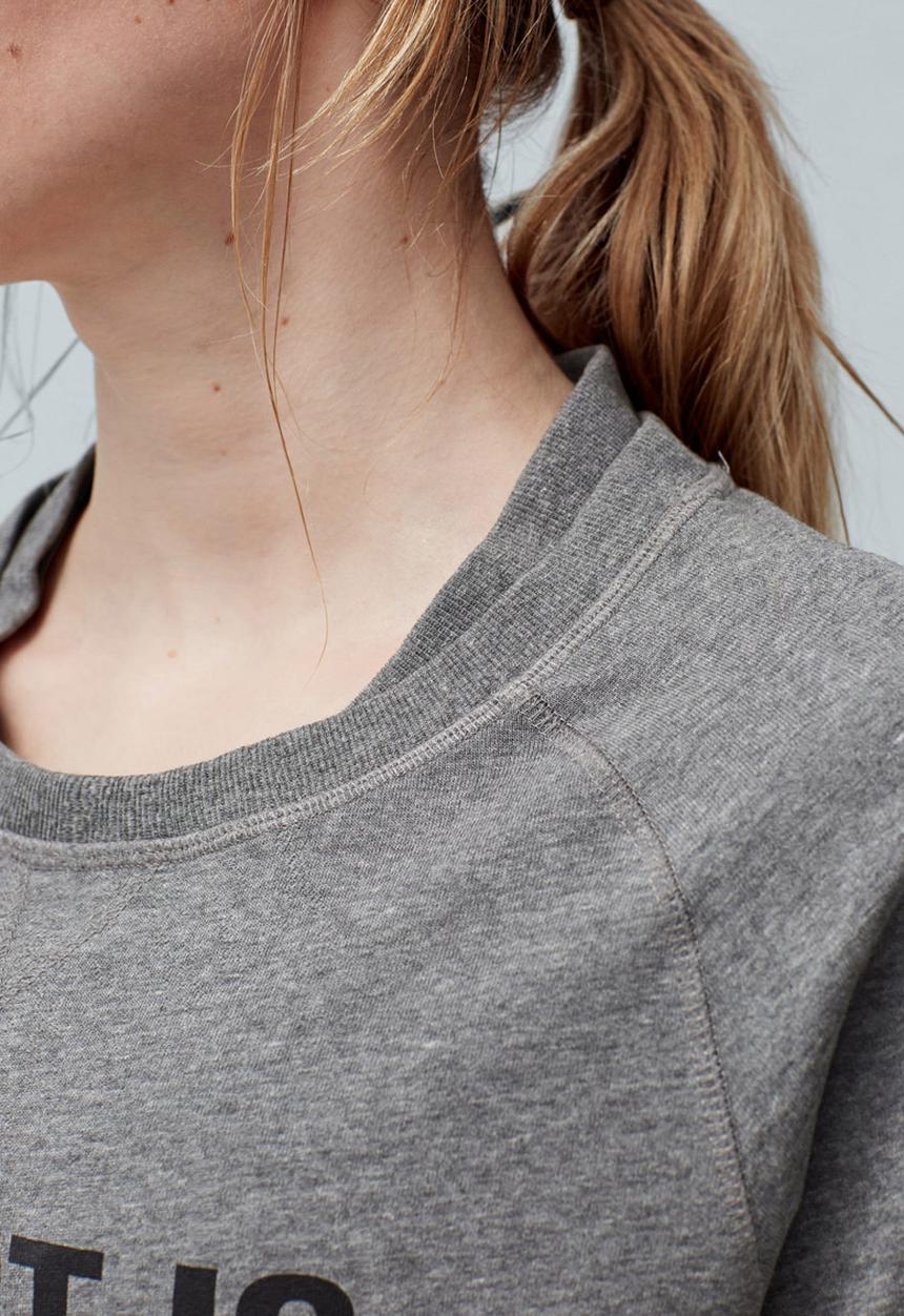 MANGO - Yoga Printed Hoodie Mid Grey