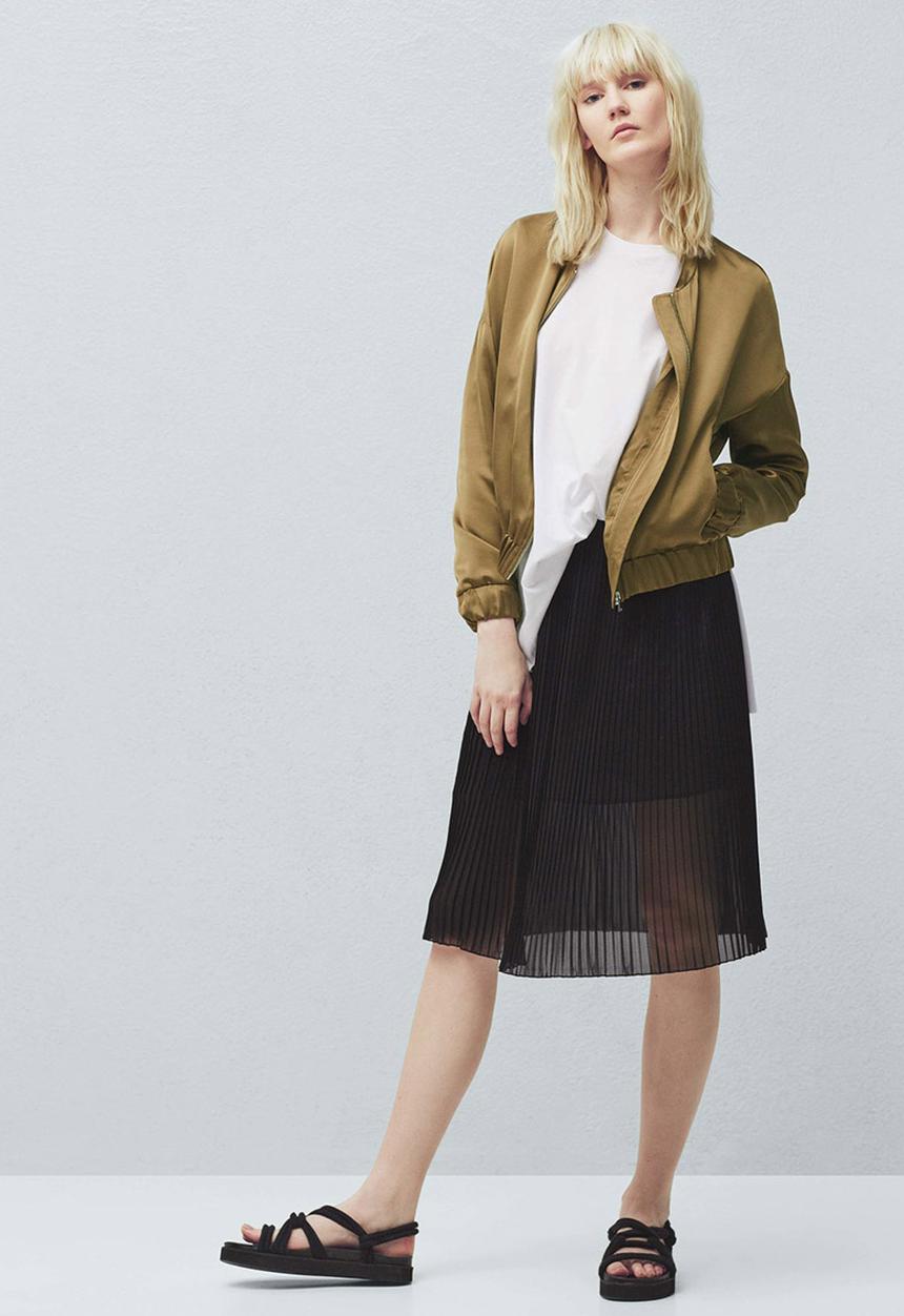 MANGO - Pleated Skirt Black