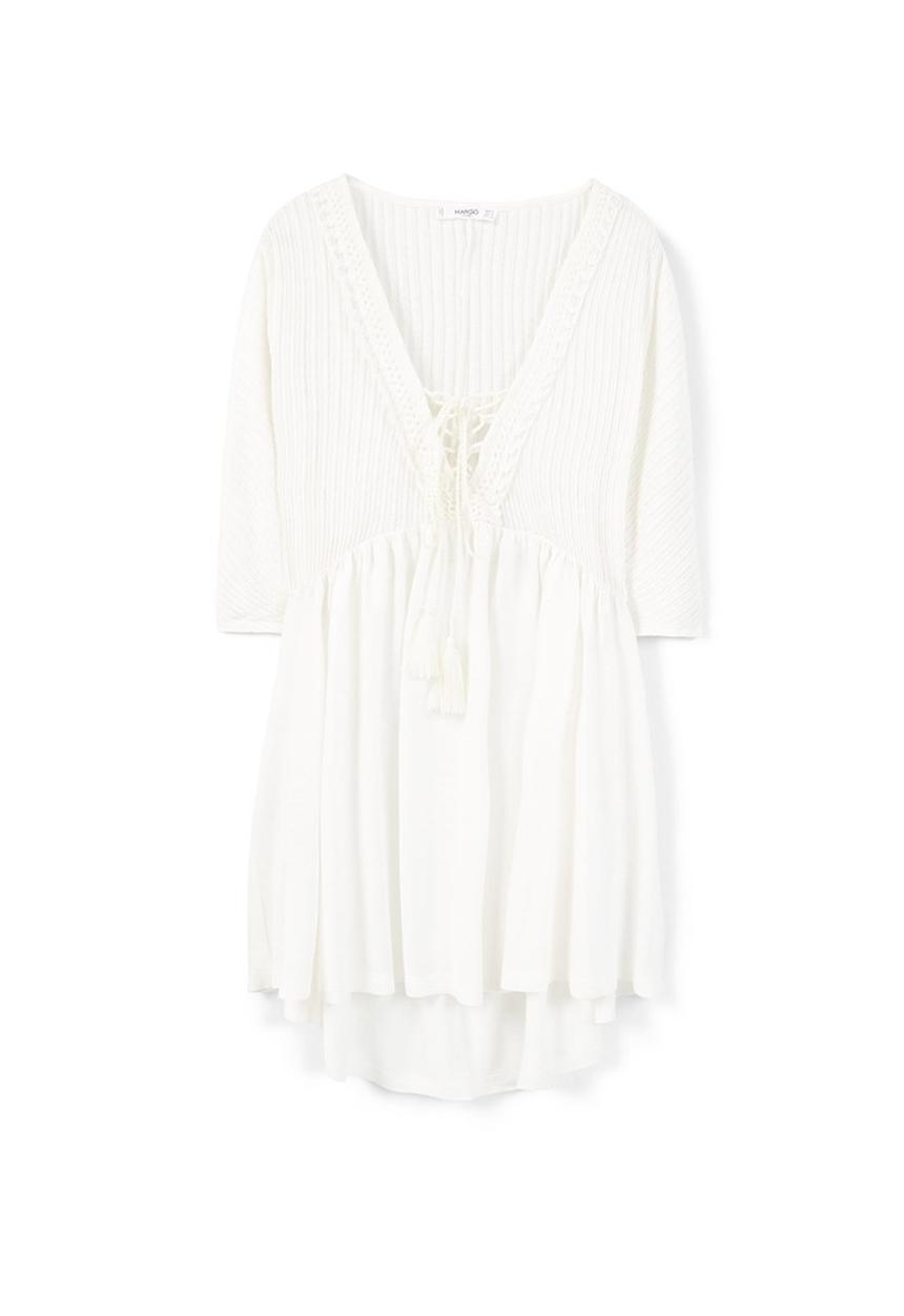 MANGO - Contrast Tunic White