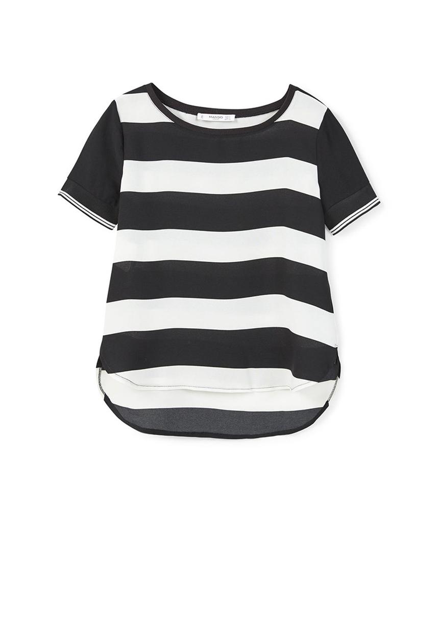 MANGO - Printed T-shirt Black and White