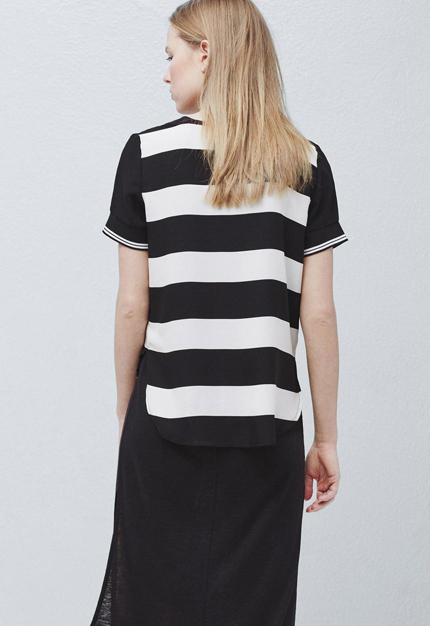 MANGO - Printed T-shirt Black and White