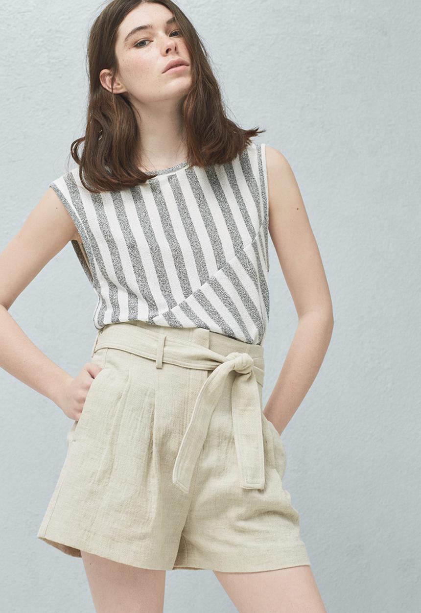 MANGO - Striped Tank Top Grey