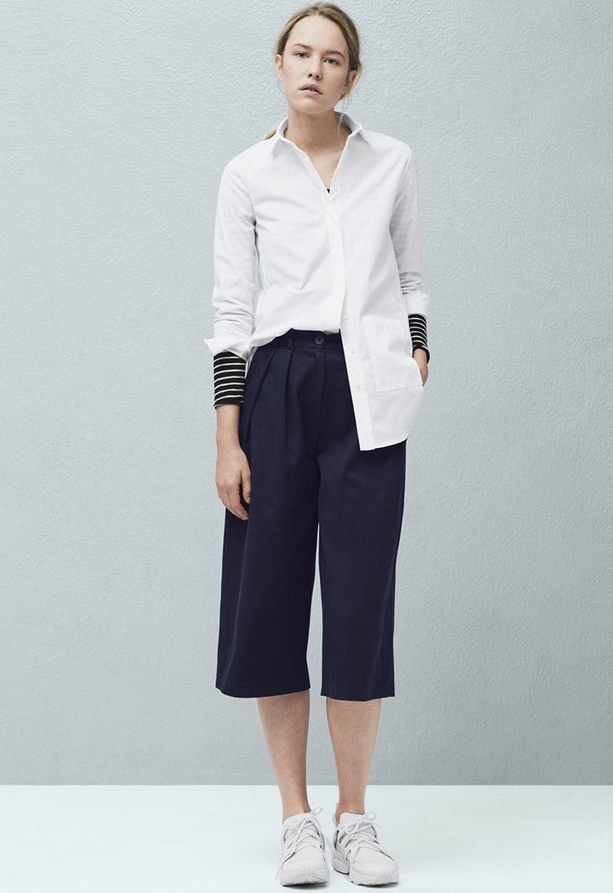 MANGO - Chest-pocket Cotton Shirt White