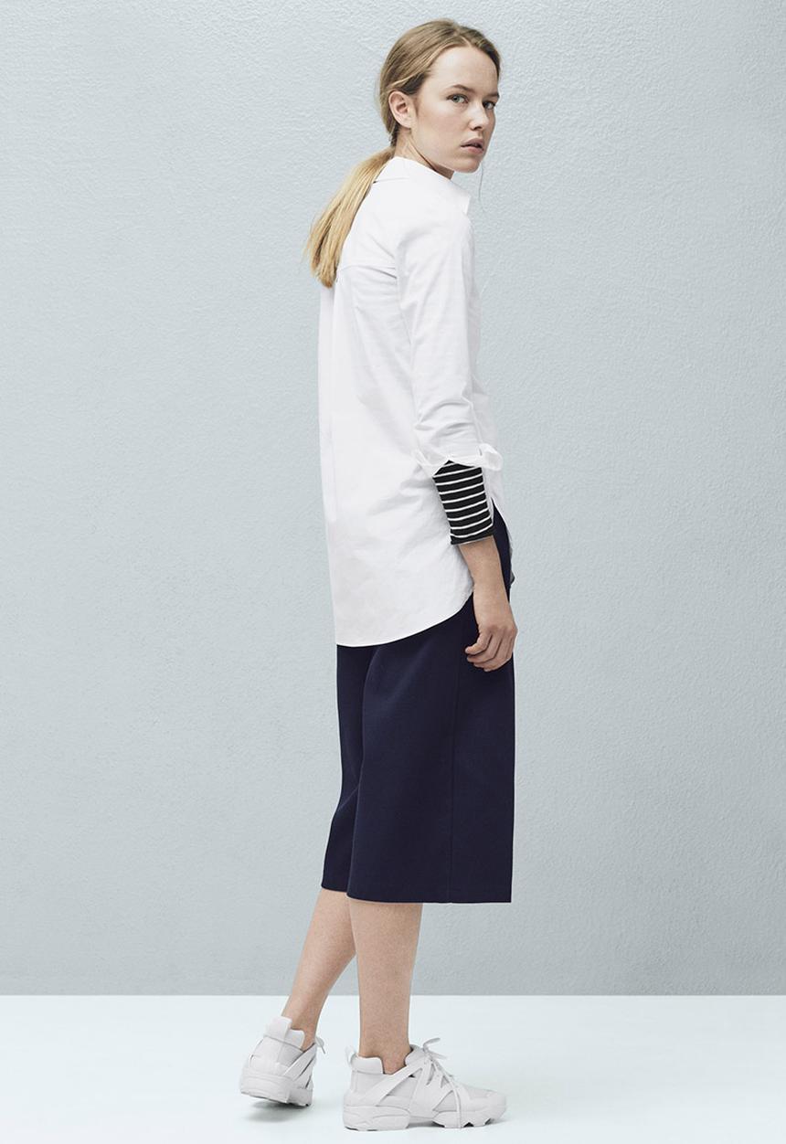 MANGO - Chest-pocket Cotton Shirt White
